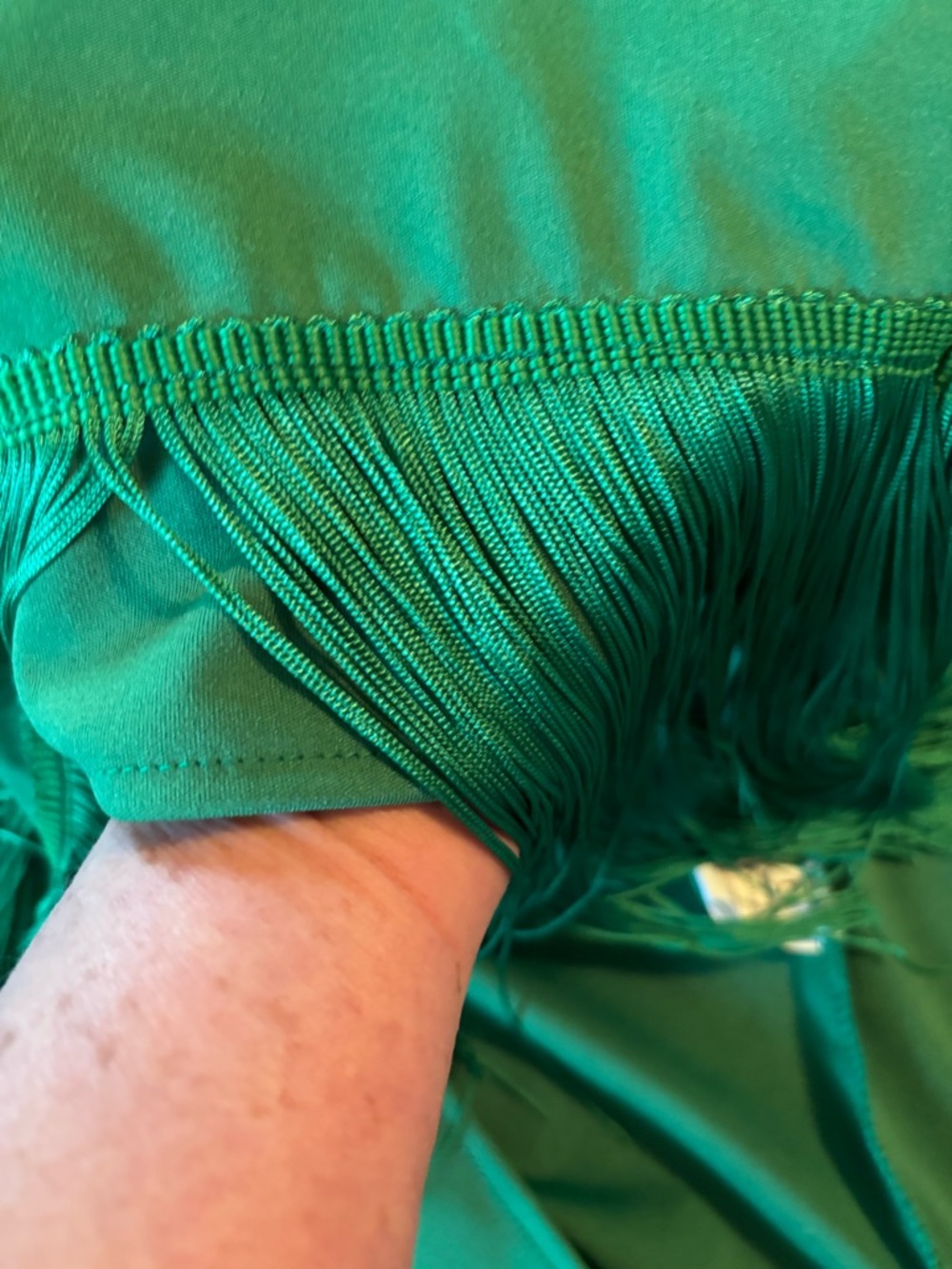 Fringe Studio Vibrant Green Tiered Fringe Maxi Skirt - Picture 8 of 8